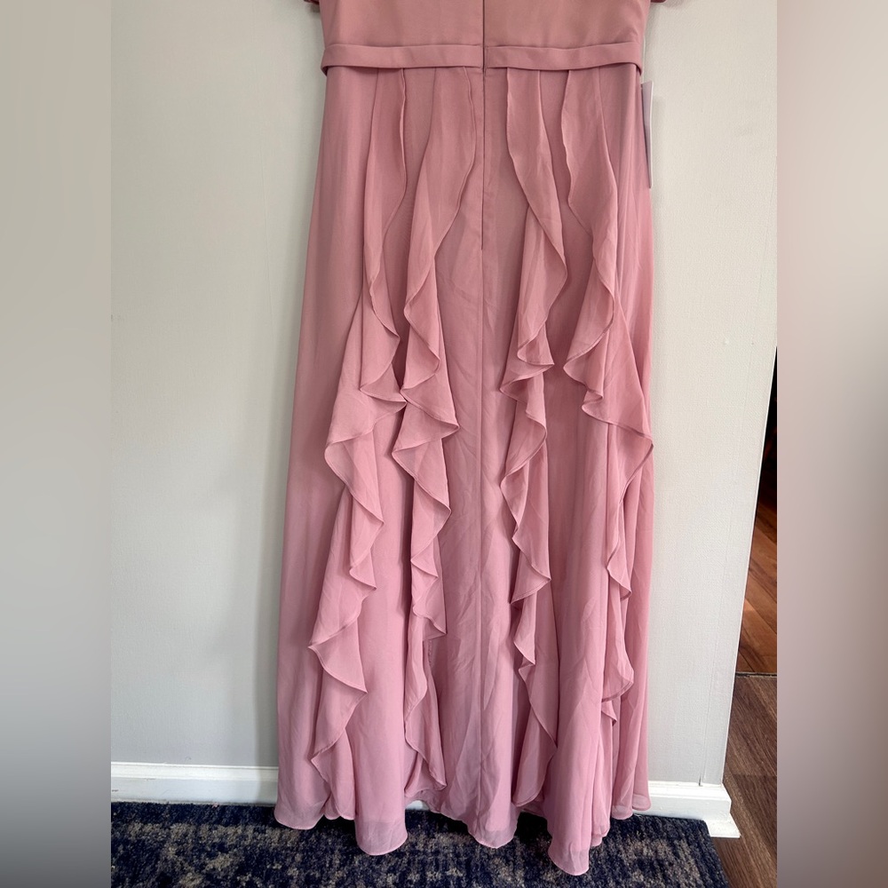 NWT AZAZIE Watson Dusty Rose Mauve Chiffon Gown Formal Maxi Dress Bridesmaid 14 - Picture 13 of 14